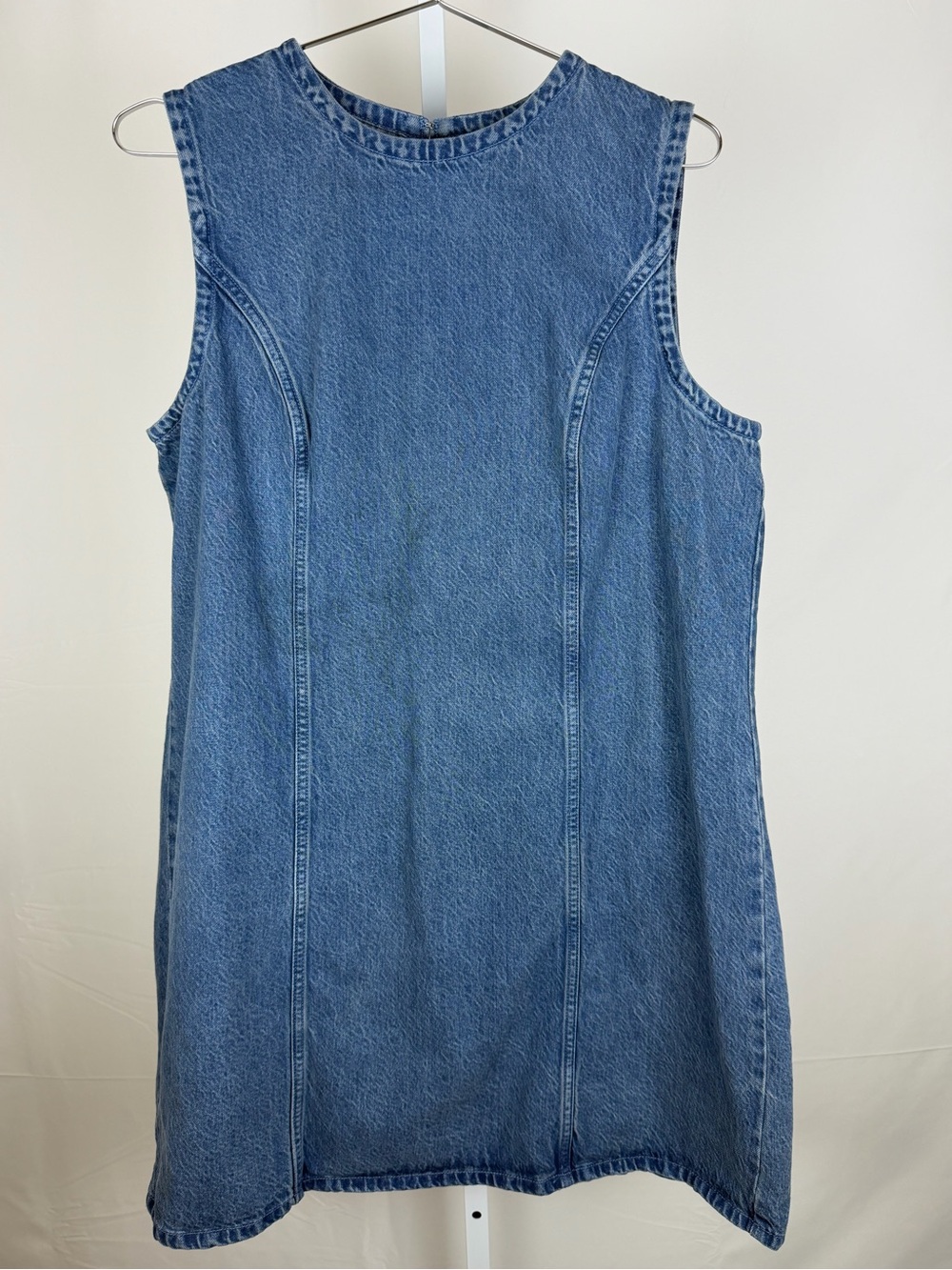 Abercrombie & Fitch Denim Mini Dress XL Blue Sleeveless Shift Jean Dress